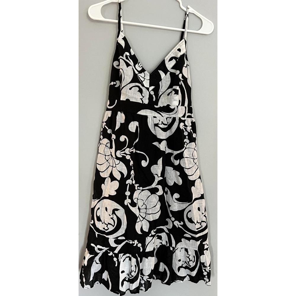 Old Navy Dress Womens Large Linen Blend Floral Spaghetti Strap Sundress Summer
